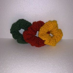 3 Crocheted Scrunchies